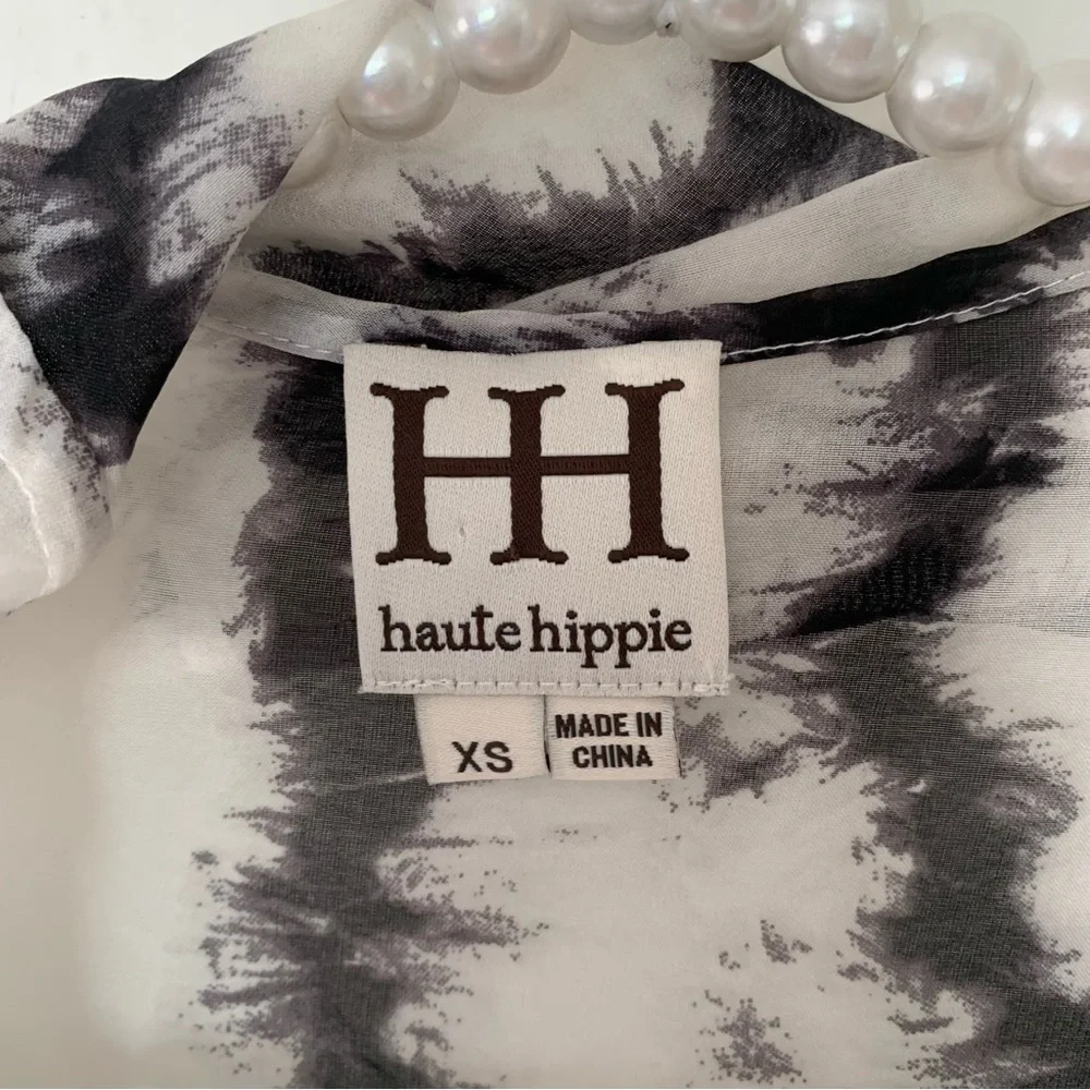 Haute Hippie Printed Silk Chiffon Cardigan